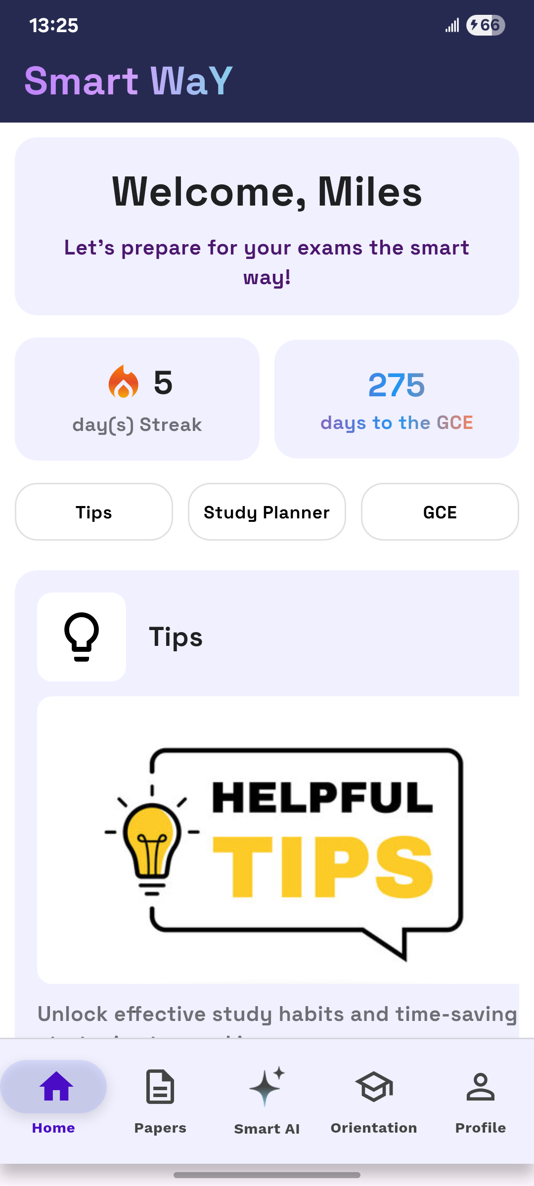 Smart Way Home Screen