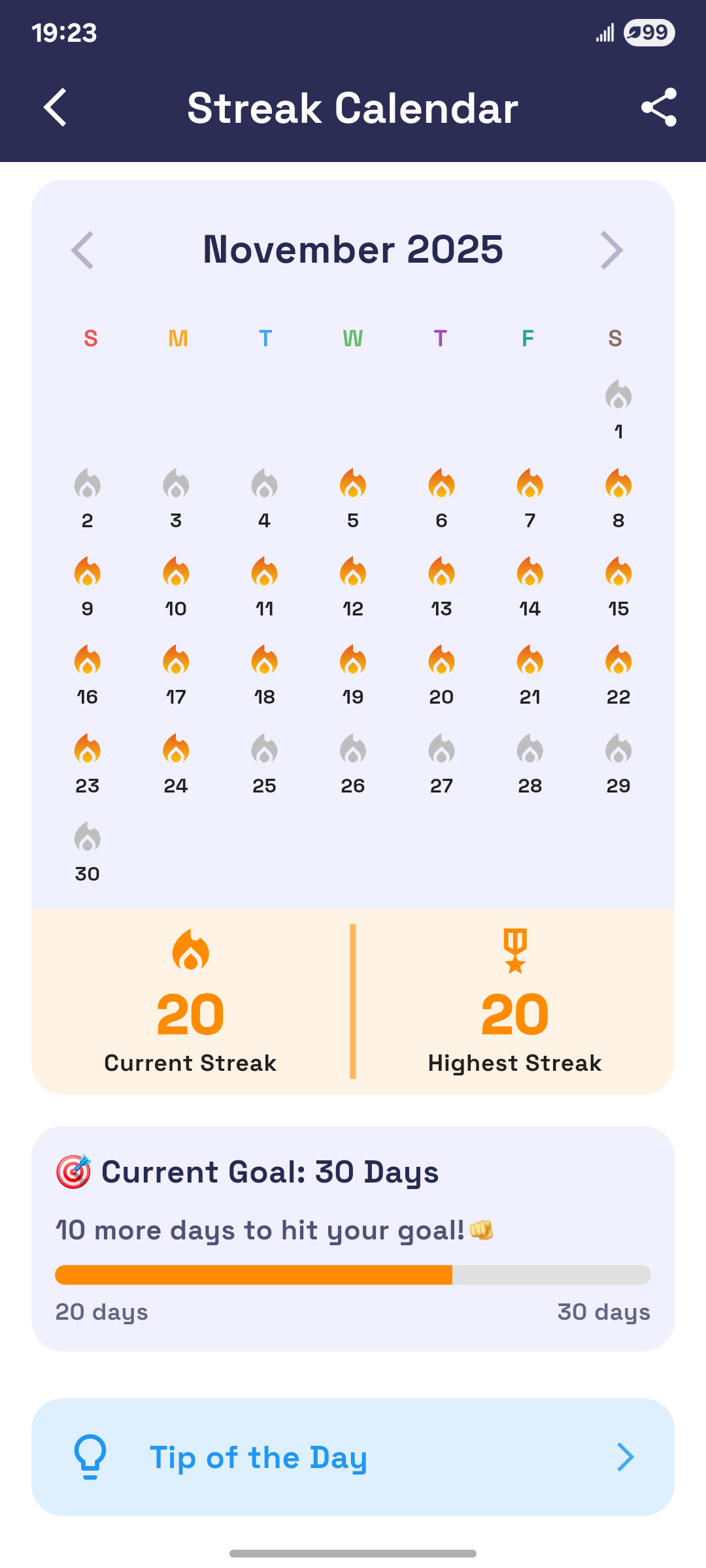 Streak Calendar